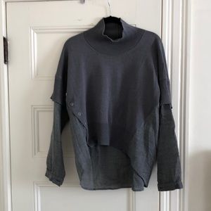 Gray Linen/Wool Mock turtleneck